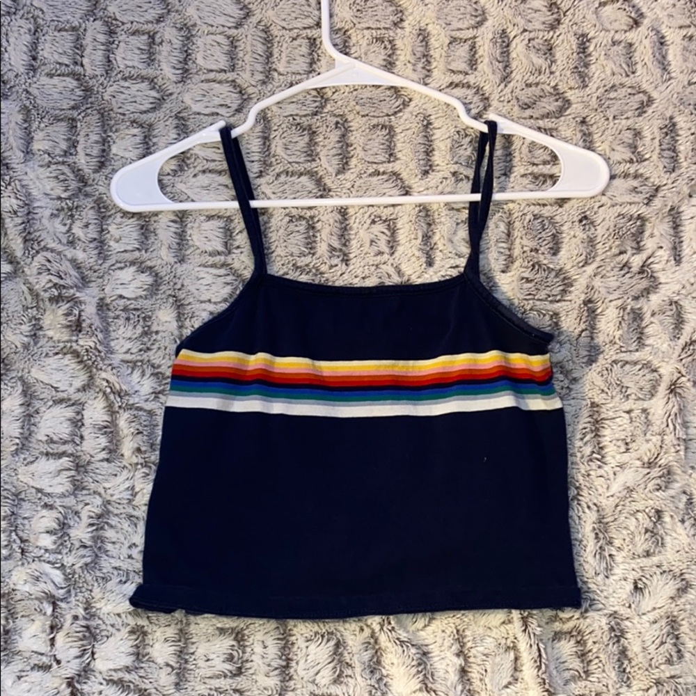 brandy cropped rainbow tank top
